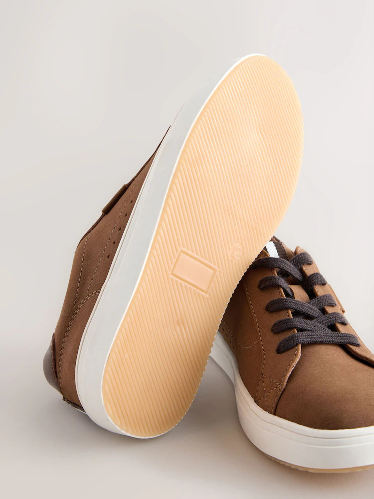 Tan Brown Standard Fit (F) Lace up Smart Trainers | Next US