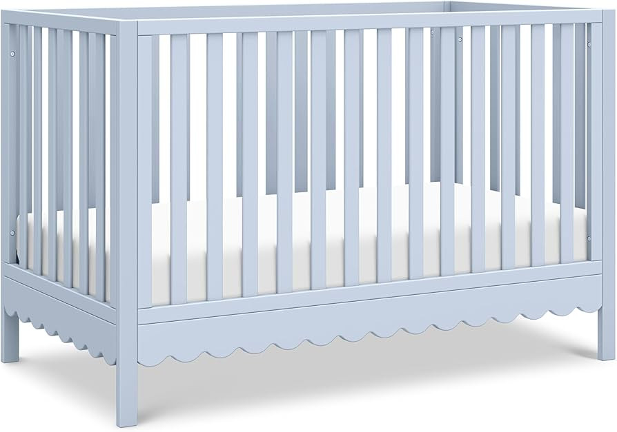 DaVinci Sammy Scallop 4-in-1 Convertible Crib in Powder Blue, GREENGUARD Gold Certified | Amazon (US)