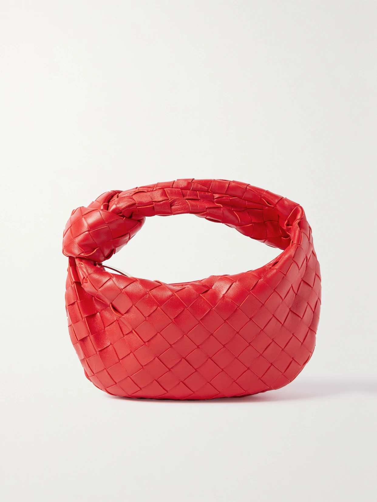 Bottega Veneta - Jodie Mini Knotted Intrecciato Leather Tote - Red | NET-A-PORTER (US)