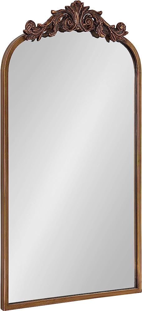 Kate and Laurel Arendahl Traditional Arch Mirror, 19" x 30.75", Gold, Baroque Inspired Wall Decor | Amazon (US)