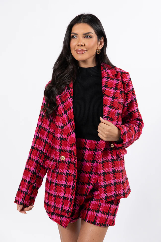 That's Life Multi Houndstooth Blazer FINAL SALE | Pink Lily