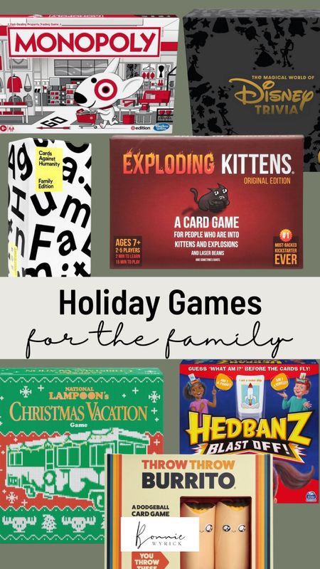 Holiday board games for the whole family!! Games are such a fun holiday gift because you get to enjoy them with your kids over and over again. Select games on sale now! 🎁 Family Games | Family Card Games | Family Board Games | Kids Games | Toys and Puzzles | Holiday Games | Christmas Gift Ideas For Kids

#LTKGiftGuide #LTKfamily #LTKHoliday