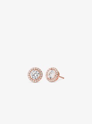 Precious Metal-Plated Sterling Silver Pavé Studs | Michael Kors US