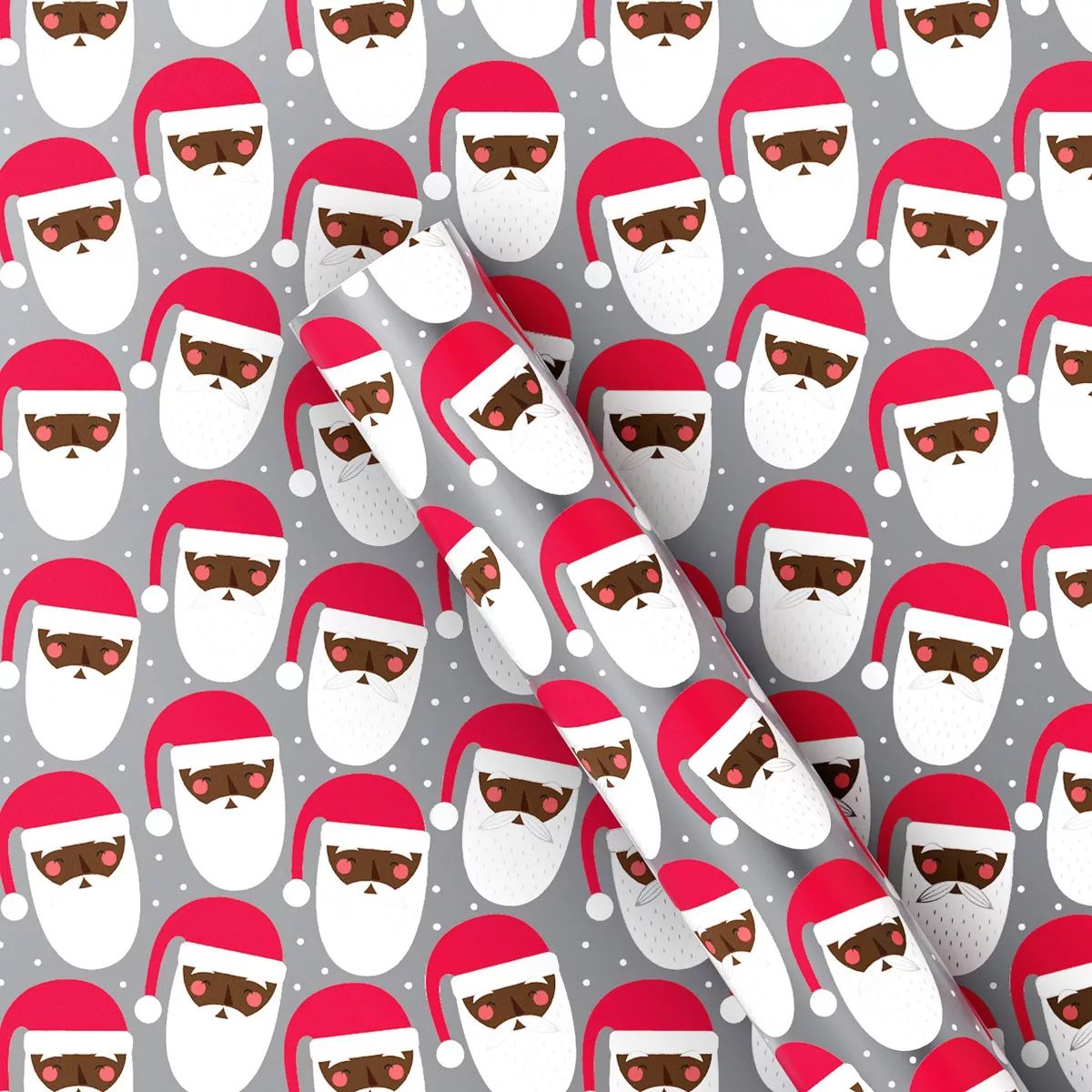 25 sq ft Santa Face Christmas Gift Wrap Silver - Wondershop™ | Target