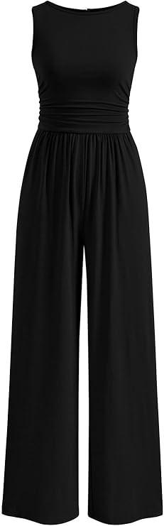 PRETTYGARDEN One Piece Jumpsuits for Women Dressy Casual Sleeveless Crewneck Wide Leg Rompers Jum... | Amazon (US)