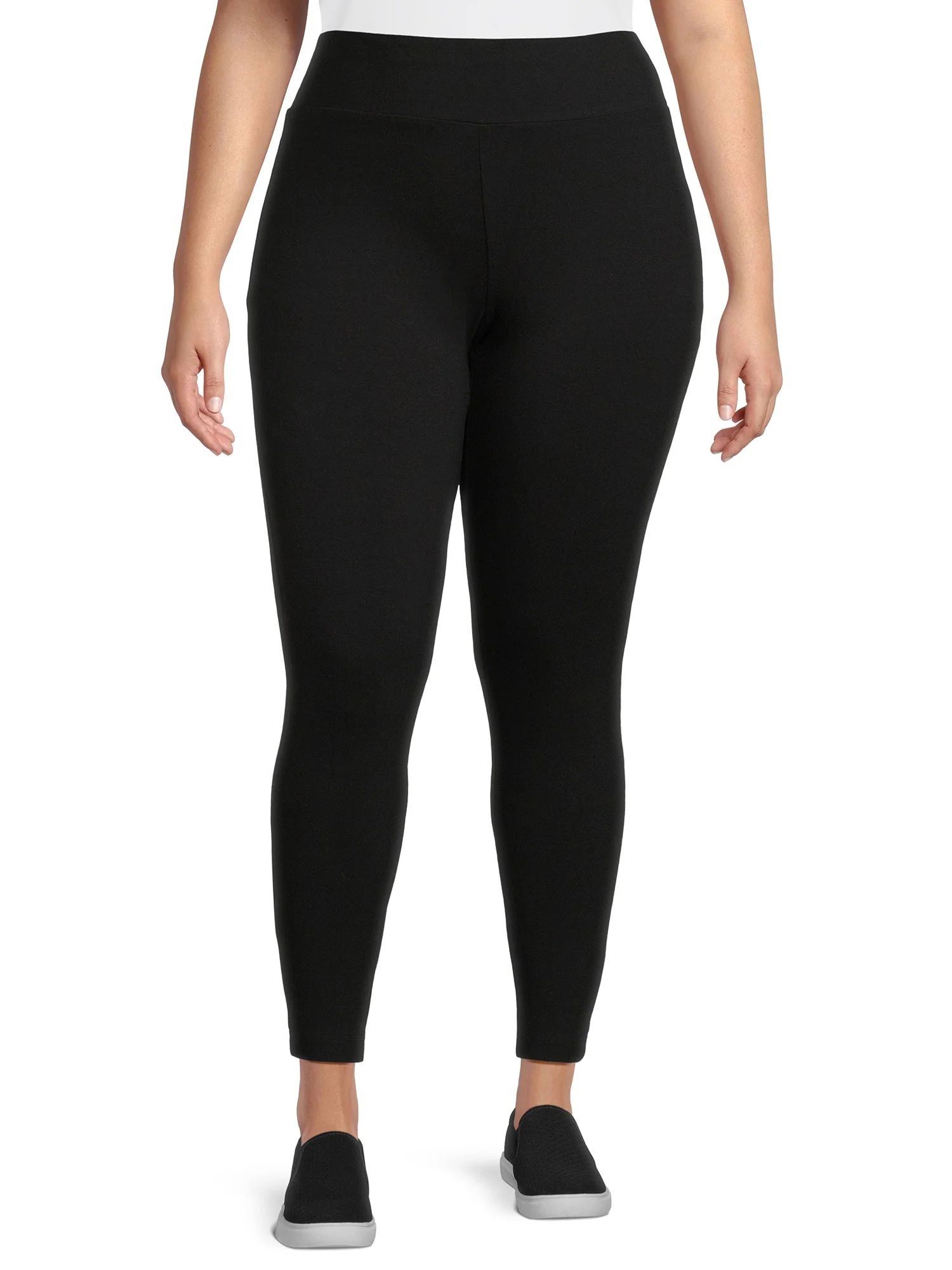 Terra & Sky Women's Plus High Rise Leggings, 27” Inseam, Sizes 0X-4X | Walmart (US)