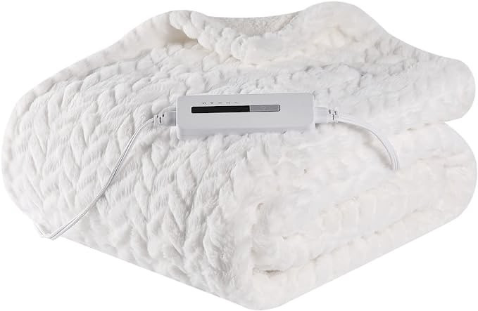 Heated Blanket Electric Throw Luxury Faux Fur Sherpa 50" x 60" Fast Heating Blanket 5 Heating Lev... | Amazon (US)