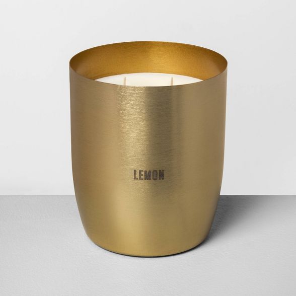 25oz Large Brass Candle Lemon - Hearth & Hand™ with Magnolia | Target