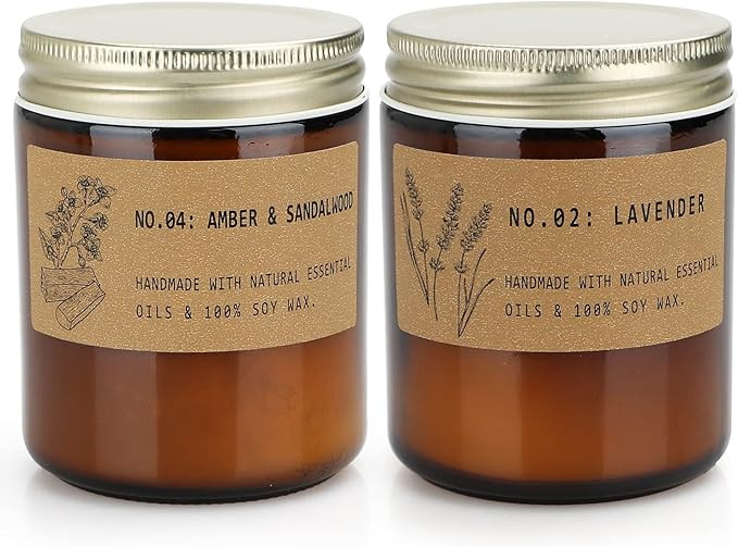 Aromatherapy Candles for Home, Long Lasting Jar Scented Soy Candles for Relaxation, Gifts Set for... | Amazon (US)