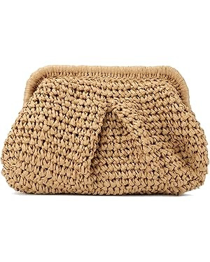 Emprier Straw Clutch Purses for Women Cloud Dumpling Pouch Straw Crossbody Shoulder Handbag Summe... | Amazon (US)