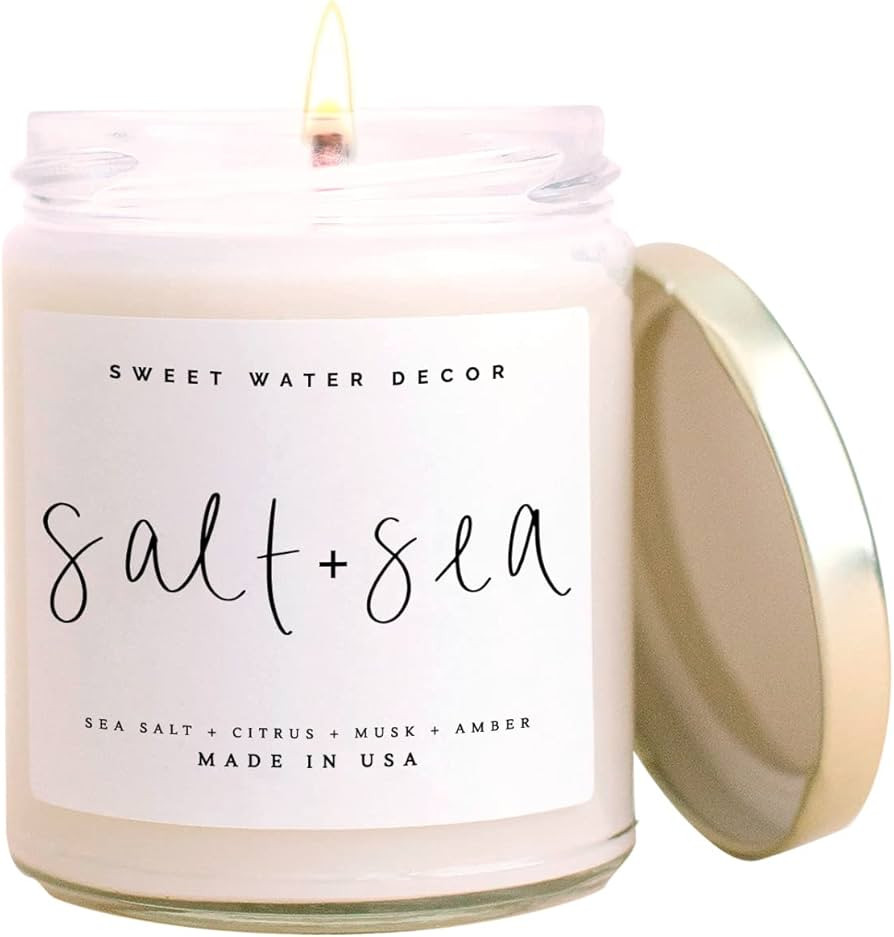 Sweet Water Decor Salt and Sea Candle | Sea Salt, Citrus, Amber, Musk, Beach Scented Soy Candles ... | Amazon (US)