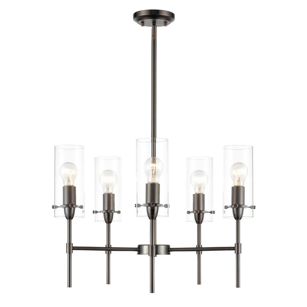 Light Society Montreal 5-Light Modern Bronze Chandelier | The Home Depot