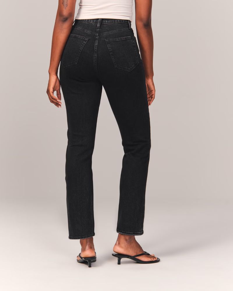 Curve Love Ultra High Rise Ankle Straight Jeans | Abercrombie & Fitch (US)