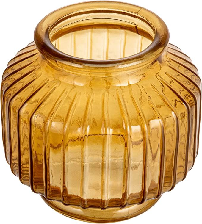 Creative Co-Op Embossed Glass, Amber Vase | Amazon (US)