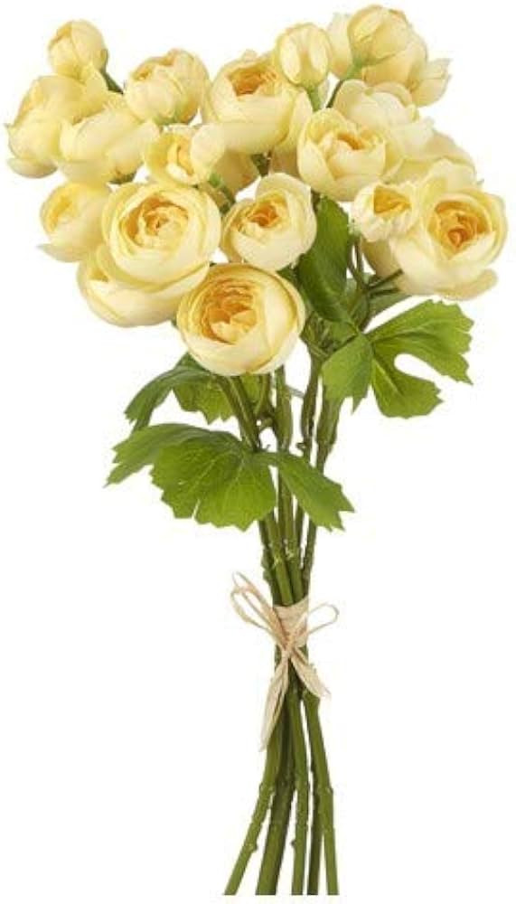 Raz F4122664 Yellow Ranunculus Bundle Artificial Flower, 12-inch Height, Polyester | Amazon (US)