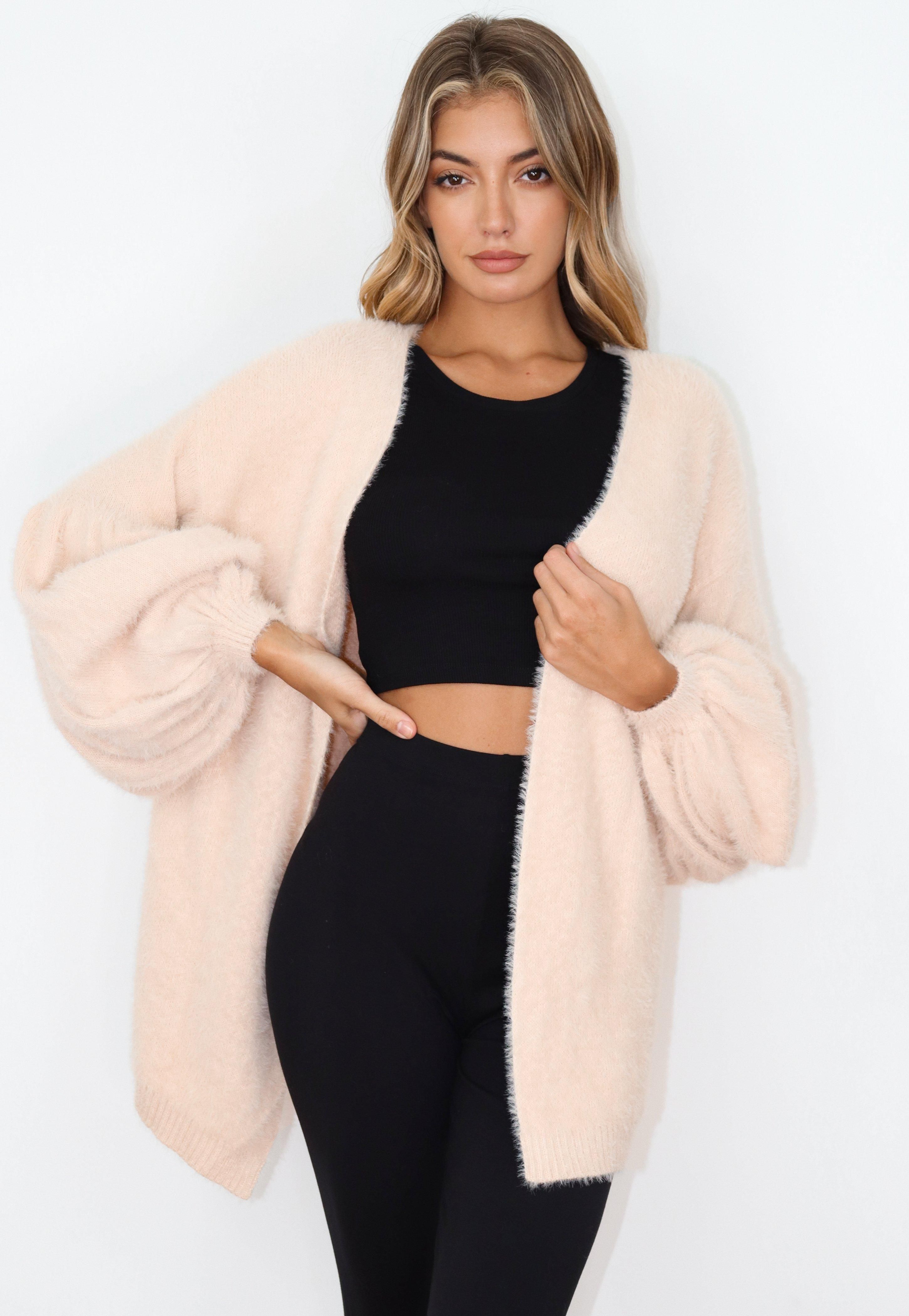 Pink Extreme Tulip Sleeve Cardigan | Missguided (US & CA)