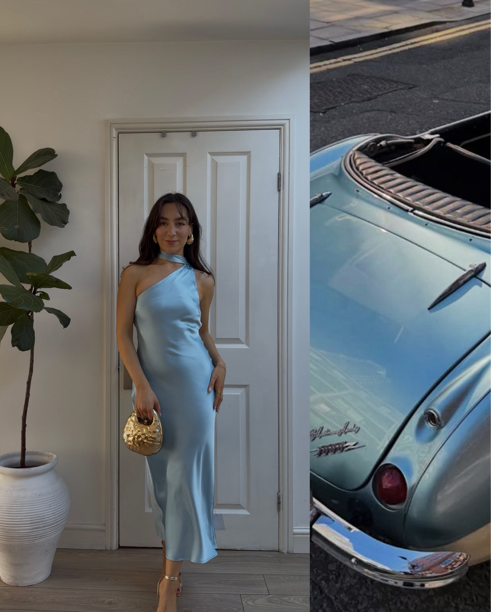 Blue satin dress, wedding guest dress, one shoulder dress, scarf dress, pretty lavish

#LTKsummer #LTKwedding #LTKdresses