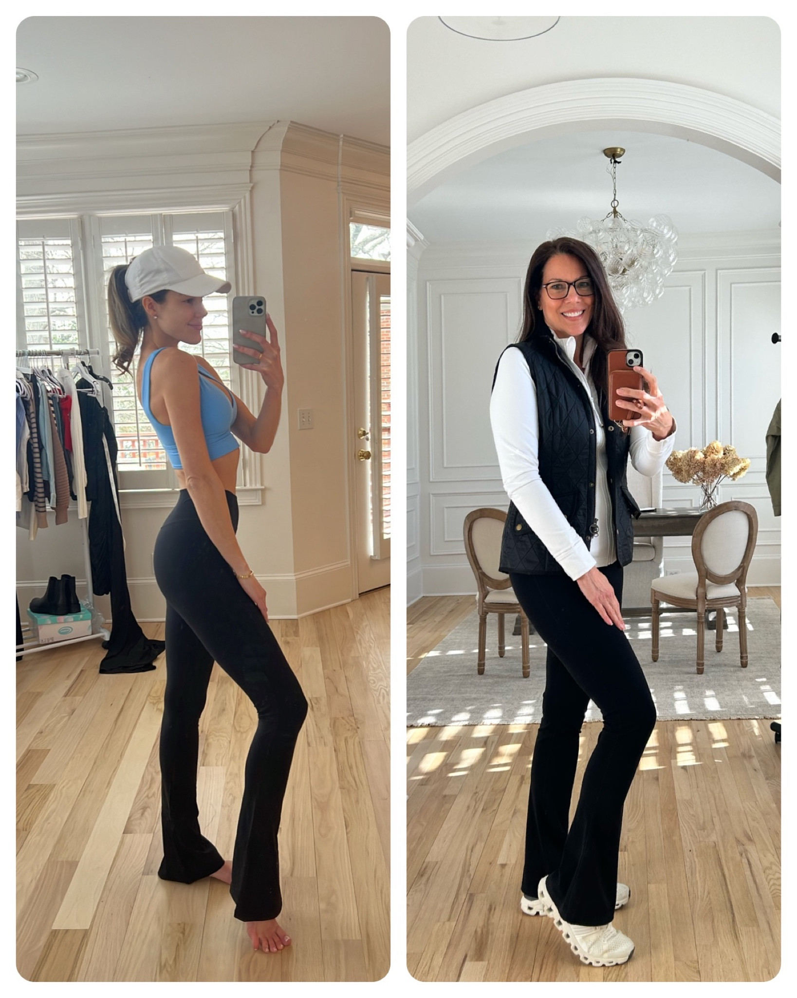 Amazon leggings that come in a short, regular, and tall inseam. I am 5’10 wearing a 34 inseam small. And my mom is 5’11 wearing a s 34 inseam large. 

#LTKover40 #LTKfitness #LTKfindsunder50