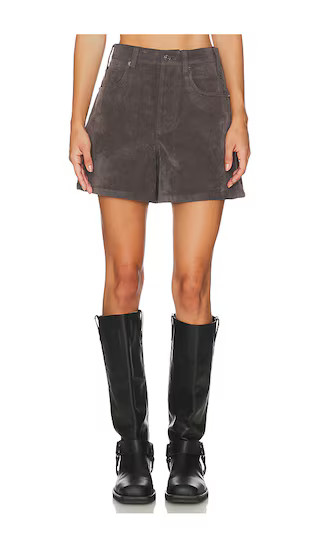x We The Free Tippi Faux Suede Short In Dark Grey | Revolve Clothing (Global)
