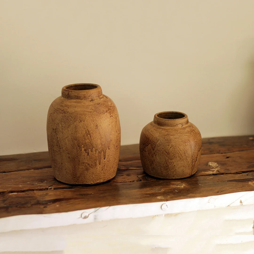 Ceramic Brown Vase Terracotta Vase Terracotta Vase - Etsy | Etsy (US)