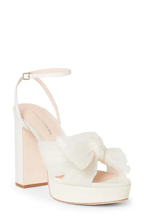Loeffler Randall Camellia Knot Platform Sandal in Pearl at Nordstrom, Size 10 | Nordstrom