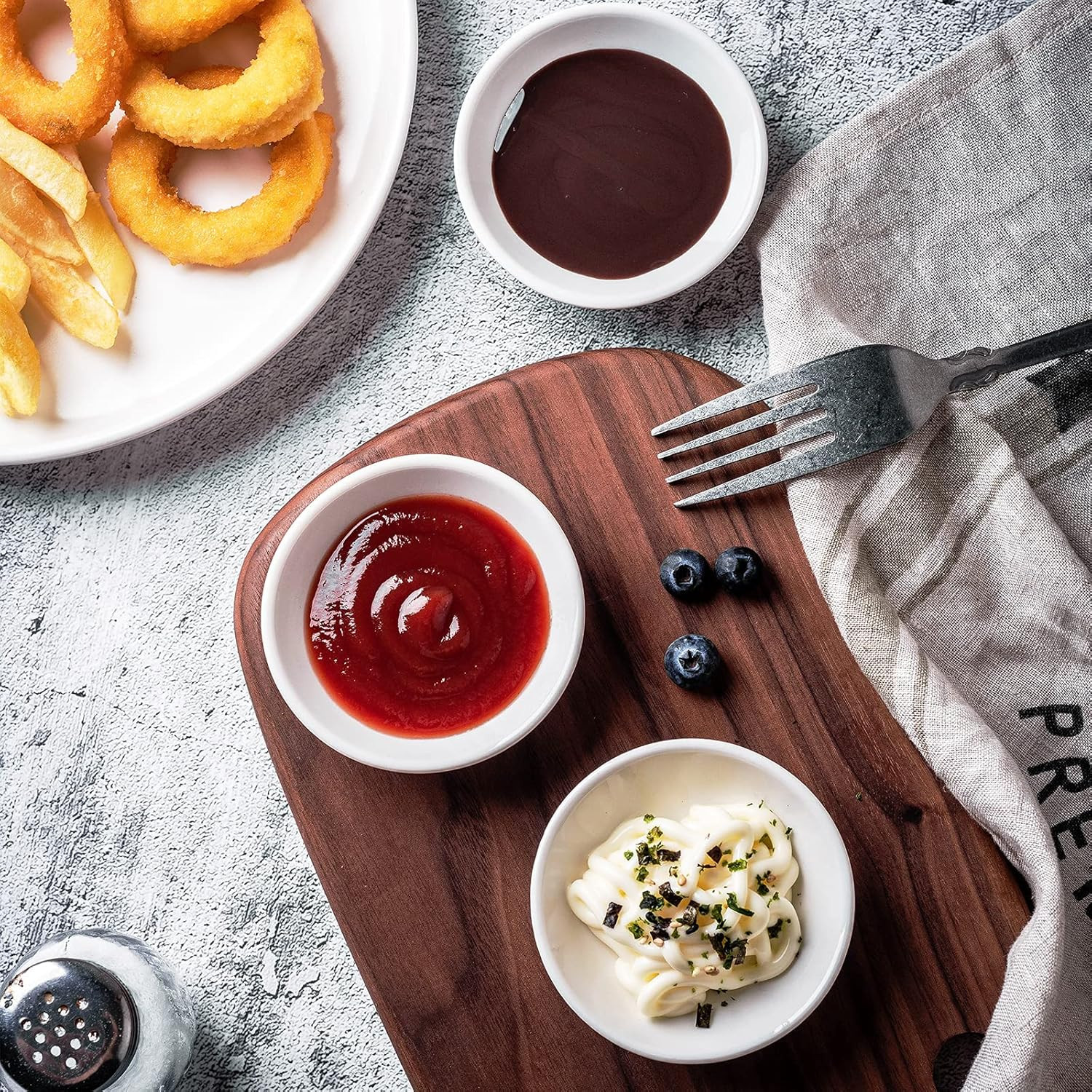 UIBFCWN Dipping Bowls Sets of 12 - Soy Sauce Dishes, 1.2 Oz White Dipping Sauce Bowls/Dishes, Min... | Amazon (US)