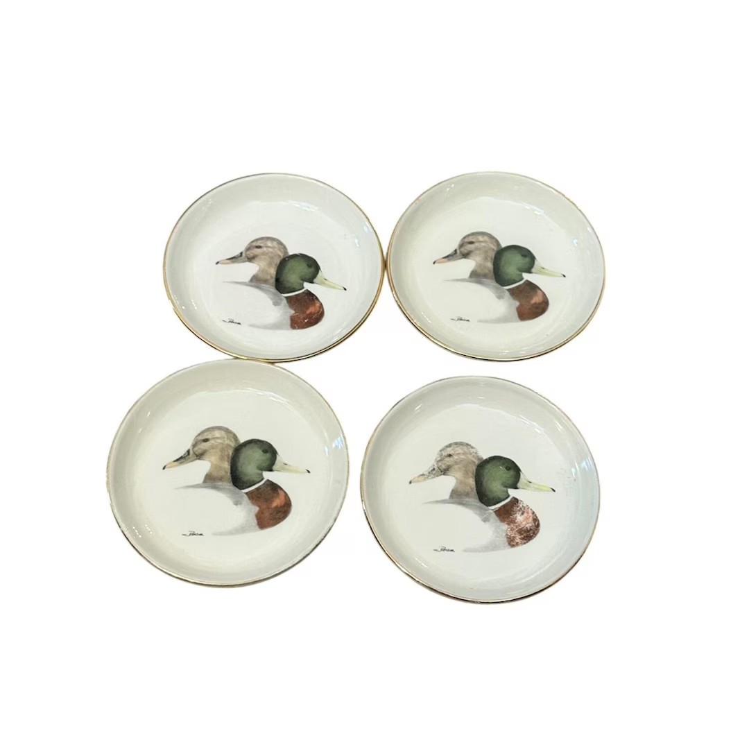 Vintage 1962 Delano Studios Hand-colored Mallard Duck Plates Set of 4. Rare to Find 4 Together, M... | Etsy (US)