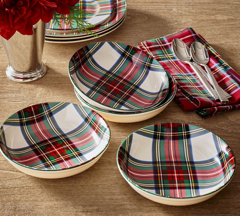 Stewart Plaid Cereal Bowls - Set of 4 | Pottery Barn (US)