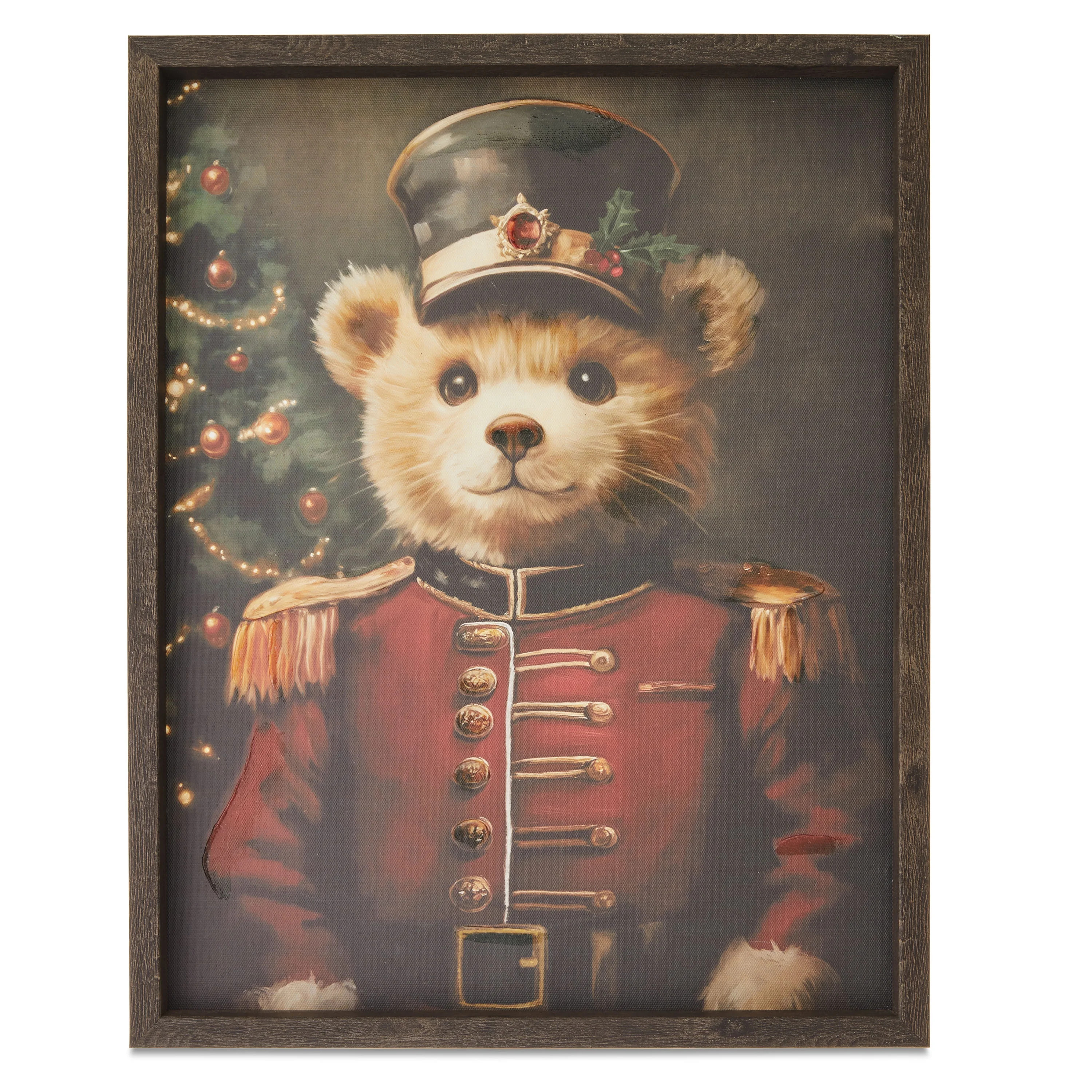 Nutcracker Bear Framed Christmas Wall Art, Multicolor, 15" x 19", by Holiday Time | Walmart (US)