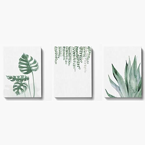 GALMAXS7 Green Leaf Wall Art,Boho Wall Art Abstract Palm Leaf Wall Decor,Neutral Artwork Set Modern  | Amazon (US)