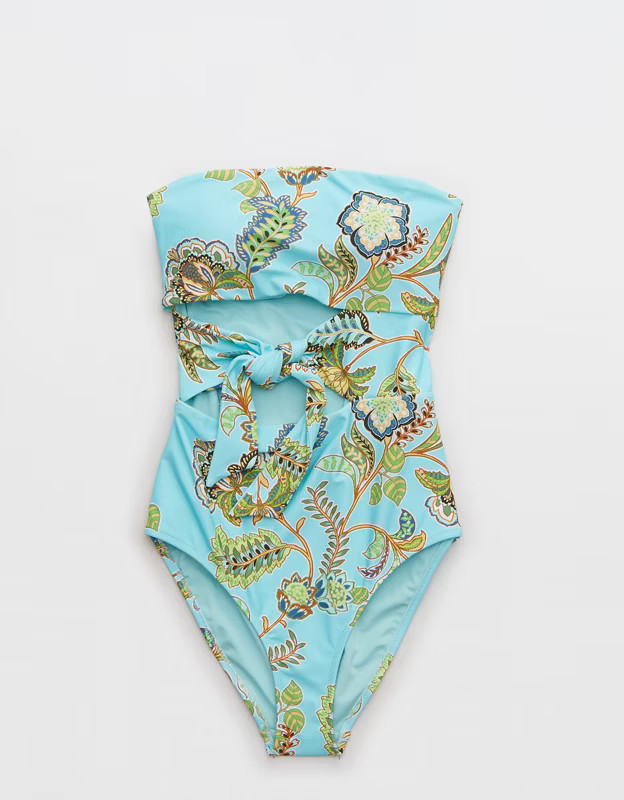 Aerie Wrap Strapless One Piece Swimsuit | American Eagle Outfitters (US & CA)