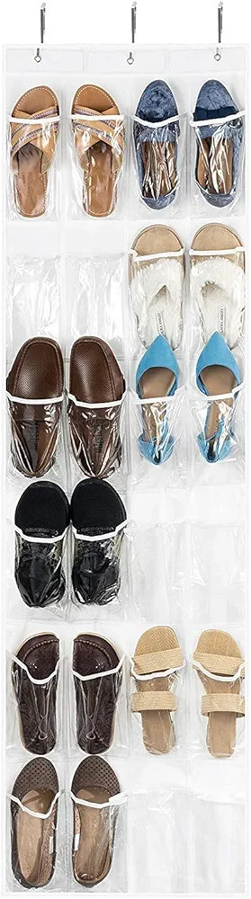 ZOBER Over The Door Shoe Organizer - 24 Breathable Pockets, Hanging Shoe Holder for Maximizing Sh... | Amazon (US)