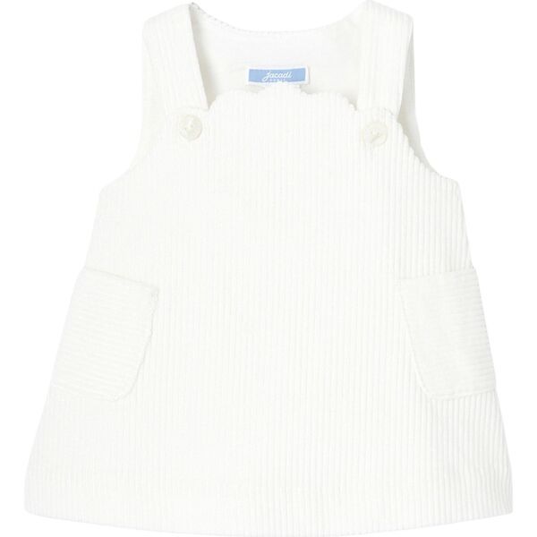 Baby Girl Velvet Dress, White | Maisonette