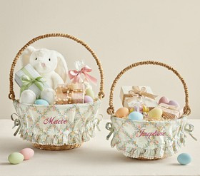Rifle Paper Co. Lattice Ruffle Trim Easter Basket Liner | Pottery Barn Kids