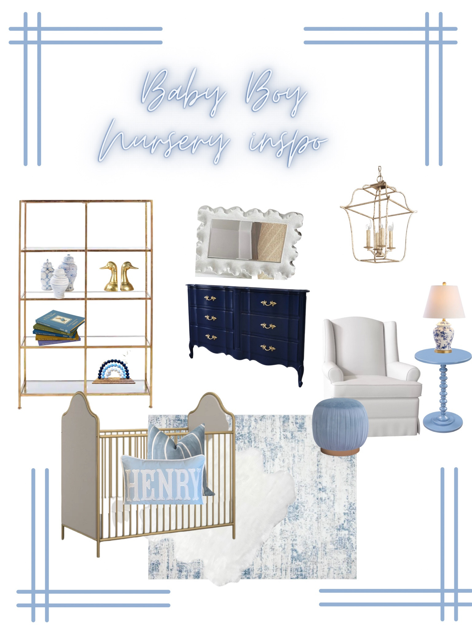 I have some pregnant friends that will be creating a nursery soon! The perfect inspo for a sweet baby BOY 💙
