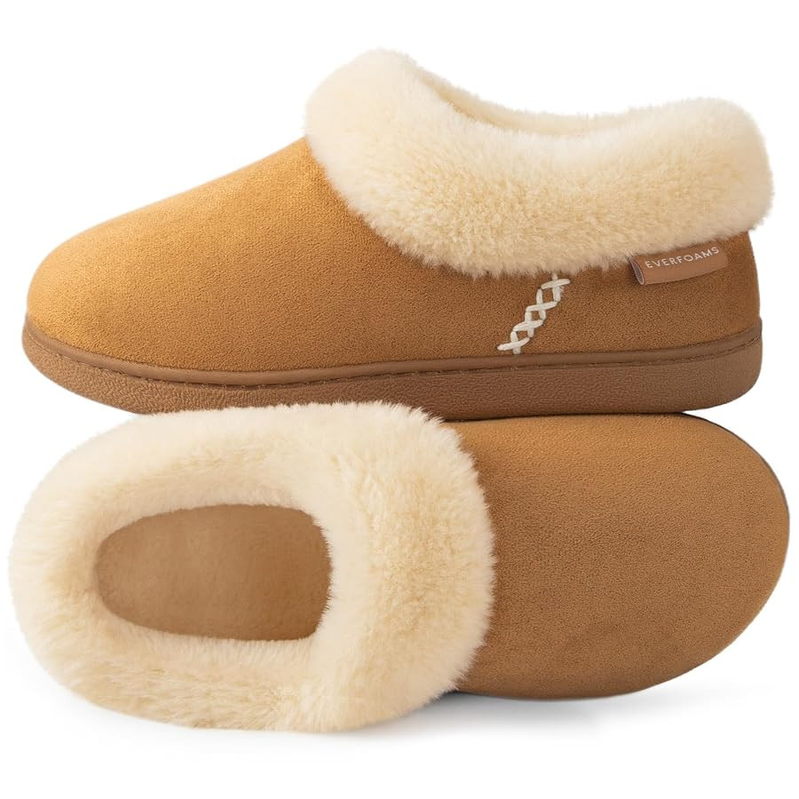 EverFoams Women's Bootie Slippers Faux Fur Ladies Bedroom House Shoes with Memory Foam and Indoor... | Amazon (US)