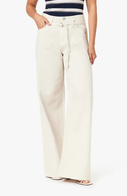 Habitual Brynn Belted Wide Leg Jeans in Ecru at Nordstrom, Size 27 | Nordstrom
