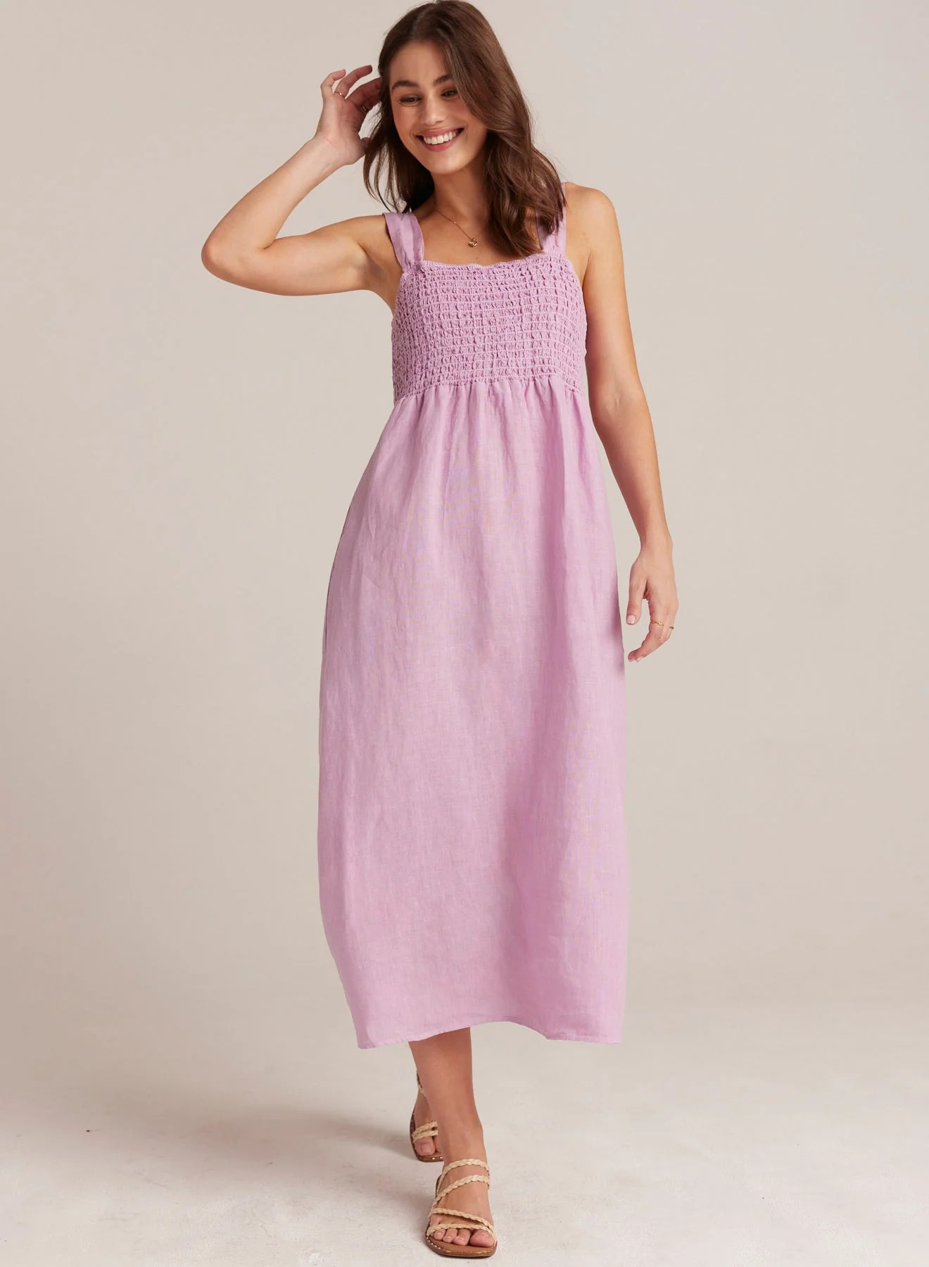 SMOCKED BODICE MIDI DRESS LORCD - Bella Dahl | Bella Dahl