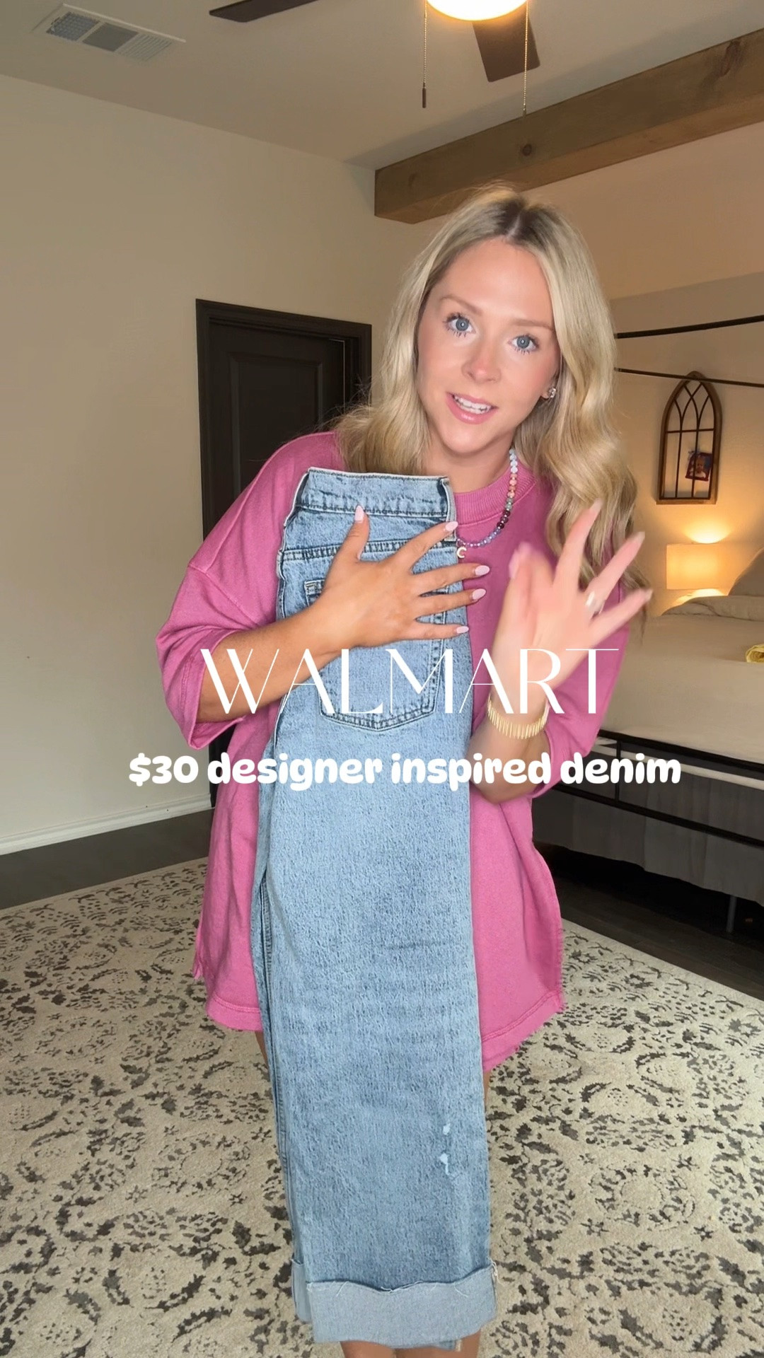 Walmart denim for $30! They look just like the ones I wanted from Nordstrom but I’m sorry can’t spend $250 on jeans!!!! Wearing a size 4 🖤