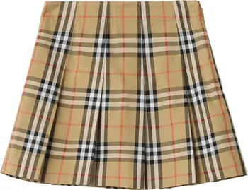 Pleated Check Cotton Twill Skirt | Nordstrom