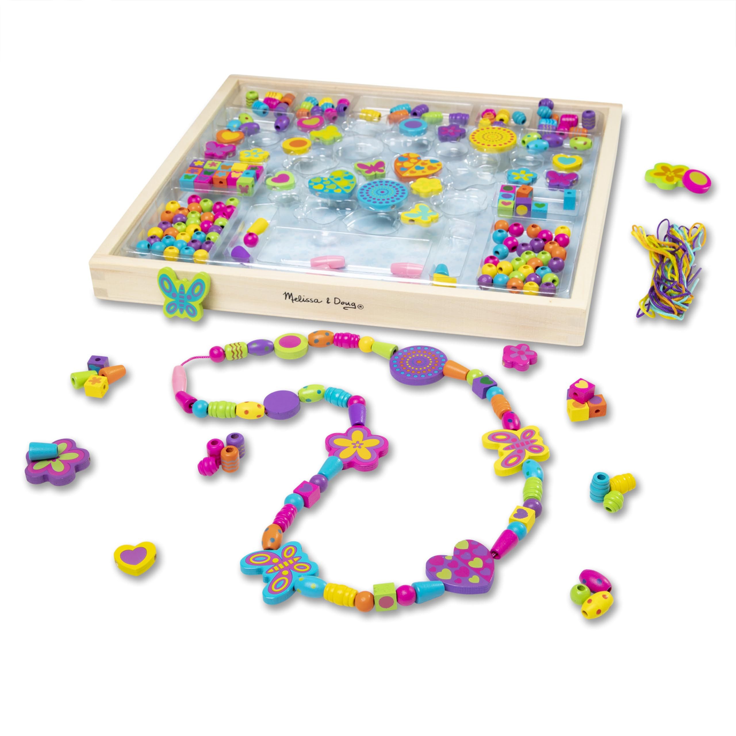 Melissa & Doug Bead Bouquet, juego de cuentas con más de 220 cuentas de madera para fabricar joy... | Amazon (US)