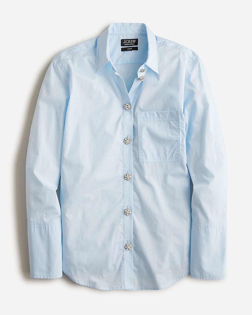 Garçon classic shirt with jewel buttons in cotton poplin | J.Crew US