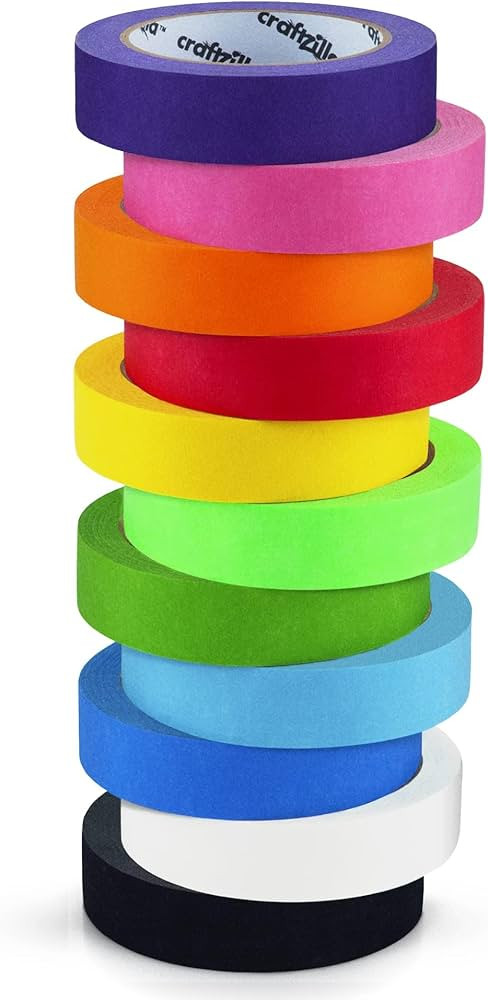 Craftzilla Colored Masking Tape – 11 Roll Multi Pack – 825 Feet x 1 Inch of Colorful Craft Ta... | Amazon (US)
