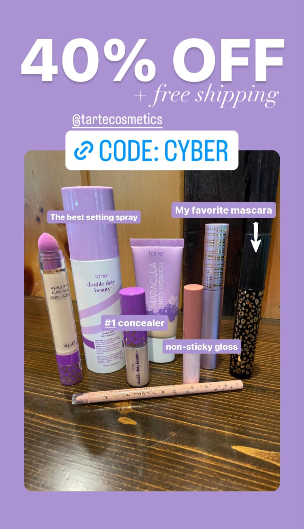 Tarte 40% off plus free shipping! Use code CYBER at checkout. 

#LTKHoliday #LTKHolidaySale #LTKGiftGuide