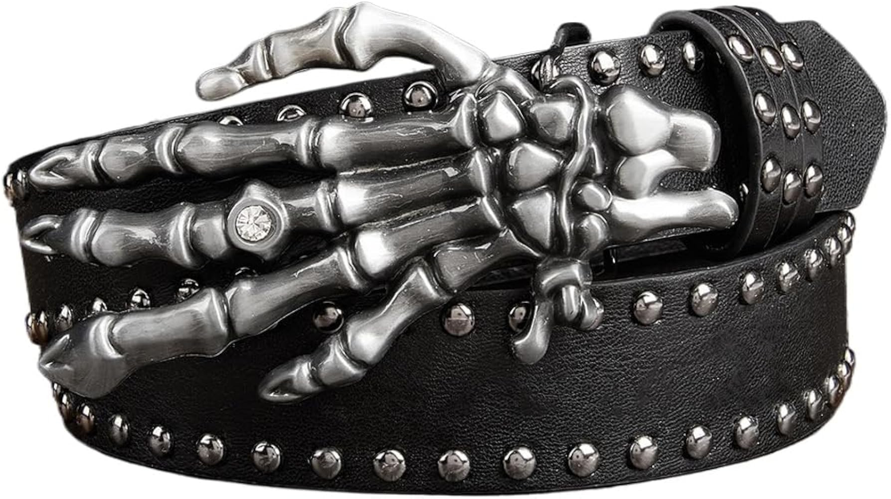 Mens Belt Leather Skull Buckle Belt Waist Band Jeans Decorative Punk Belt Black Studded Belts for... | Amazon (US)