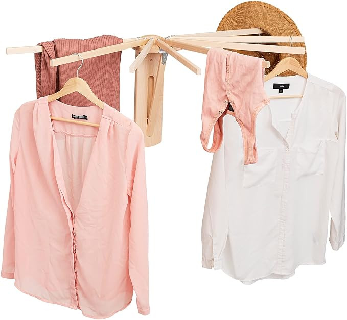 Pennsylvania Woodworks Wall Mounted Clothes Drying Rack - Heavy Duty, Collapsible Laundry Rack fo... | Amazon (US)