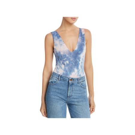 Fore Womens Tie-Dye Plunge Bodysuit Blue XS | Walmart (US)