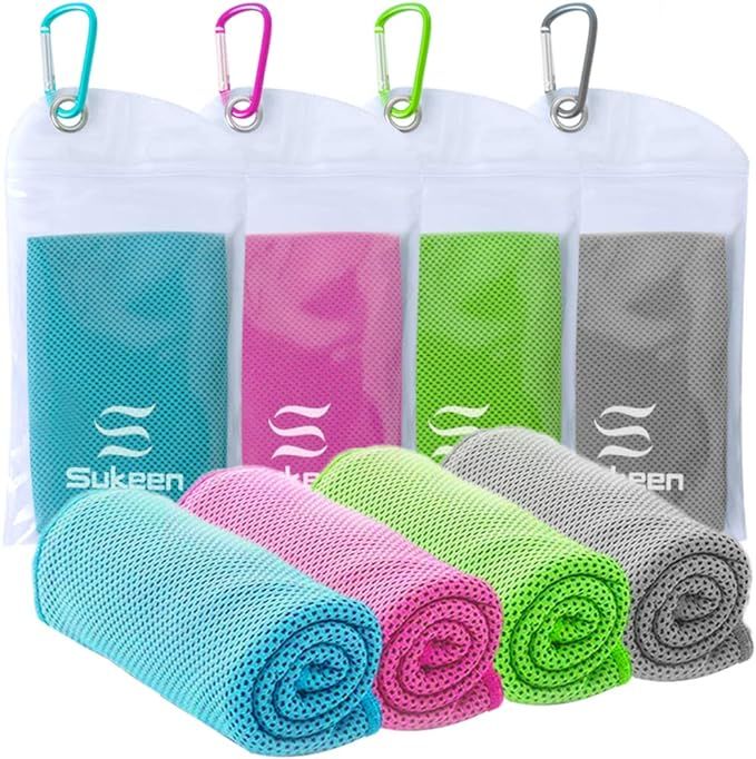 Sukeen [4 Pack] Cooling Towel (40"x12"),Ice Towel,Soft Breathable Chilly Towel,Microfiber Towel f... | Amazon (US)