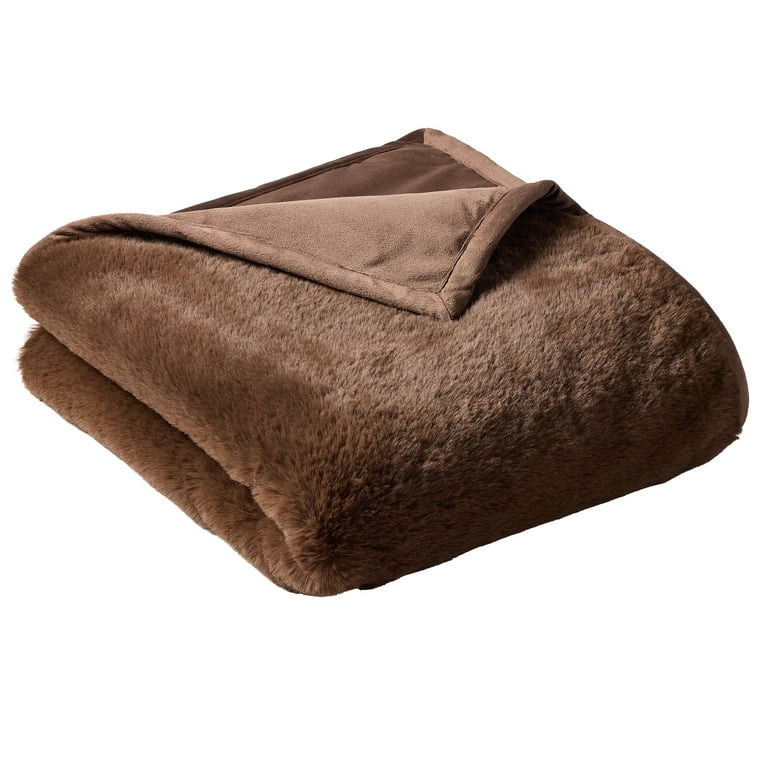 Better Homes & Gardens Brown Faux Fur Ultra Soft Luxury Oversize Throw Blanket 50" x 72", Brown B... | Walmart (US)