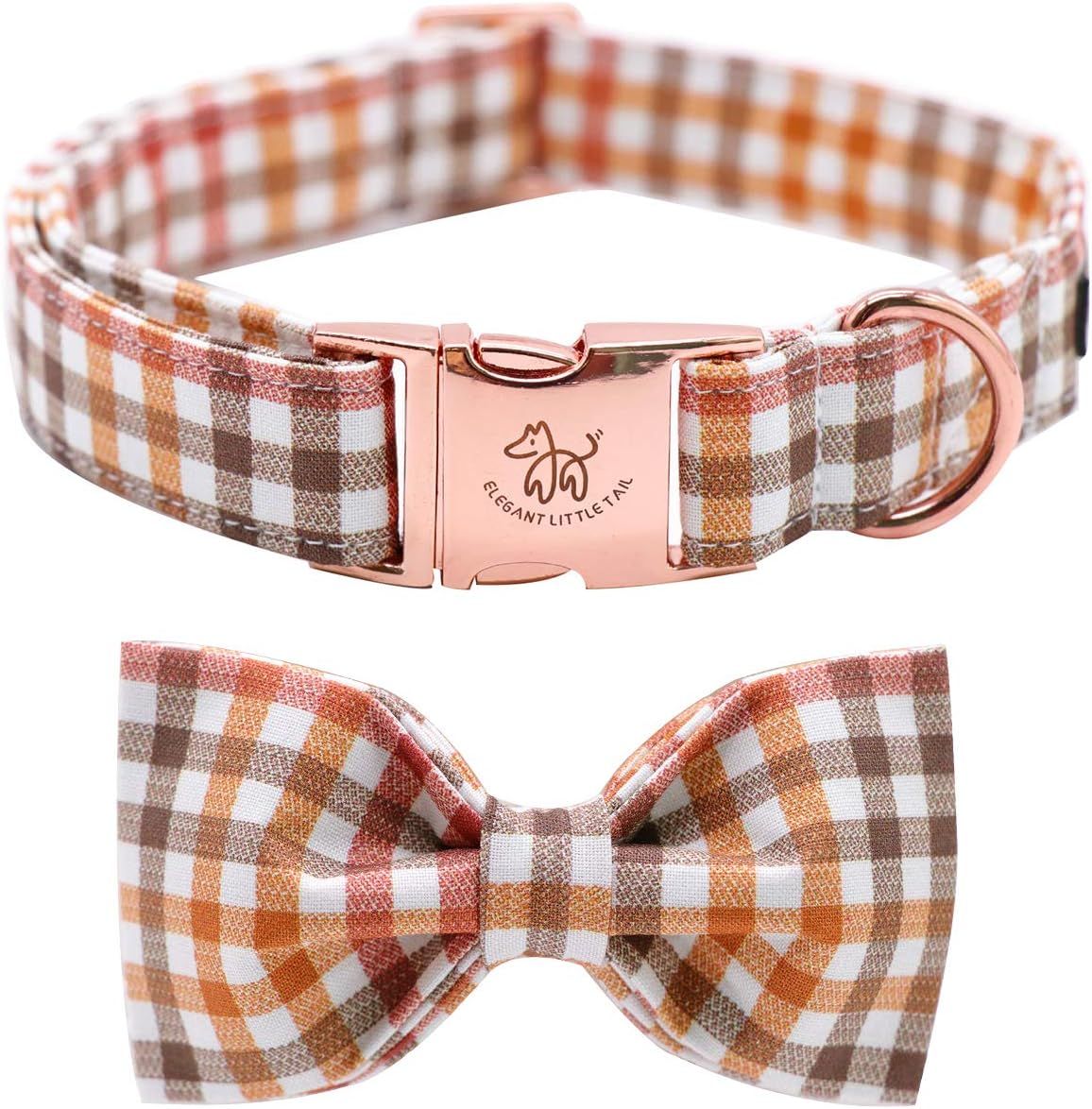 Elegant little tail Dog Collar with Bow, Comfotable Dog Bowtie, Bowtie Dog Collar Adjustable Dog ... | Amazon (US)